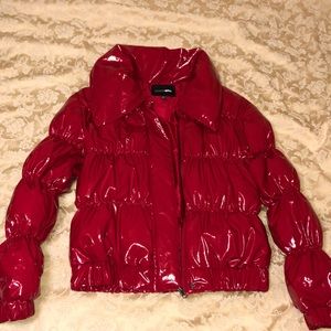FashionNova Texture Me Latex Puffer Jacket
